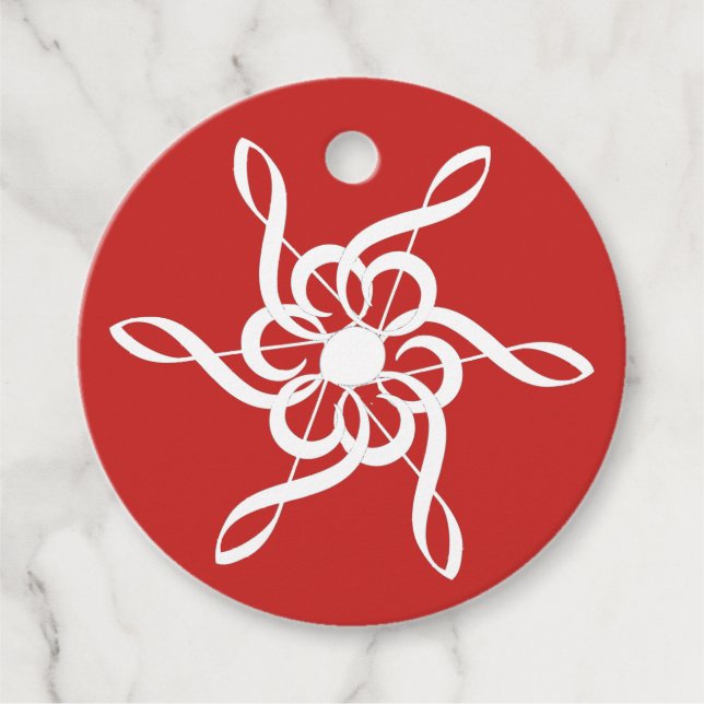 Étiquettes Cadeau Cercle de musique de Clef Red Treble (Devant)
