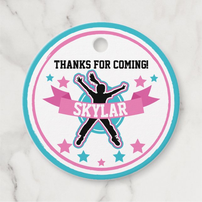 Étiquettes Cadeau Cercles Ninja Warrior Girl 2" (Devant)