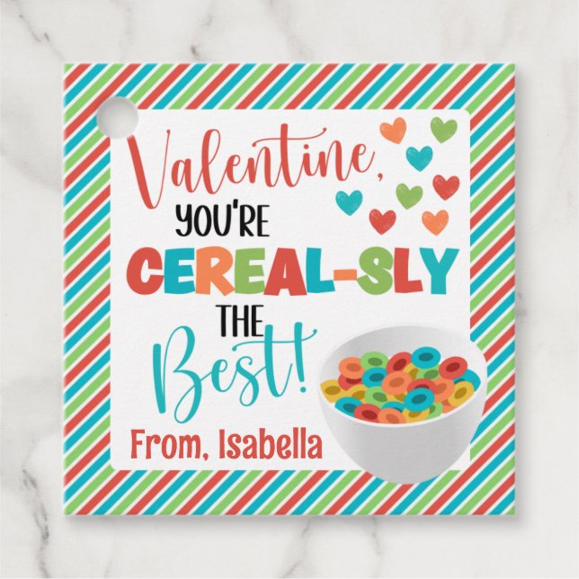 Étiquettes Cadeau Céréale personnalisée Saint Valentin (Devant)