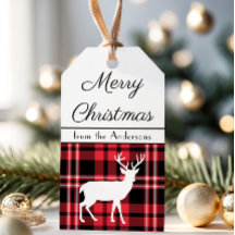 Cerf motif tartan rouge écossais de Noël