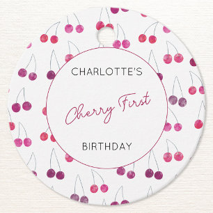 Étiquettes Cadeau Cerise Premier Anniversaire Cerises Personnalisées
