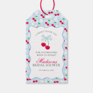 Étiquettes-cadeau Cerise Sweet Blue Coquette Bow Fête des mariées Fa