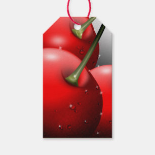 Étiquettes-cadeau Cerises avec gouttes de ragoût