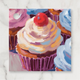 Étiquettes Cadeau Cerry Cupcakes Bonne fête d'anniversaire