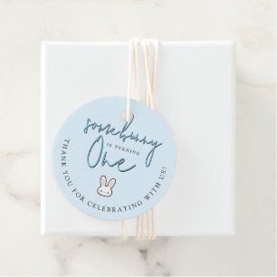 Étiquettes Cadeau Certains Bunny personnalisés fête son premier anni
