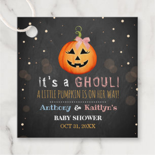Étiquettes Cadeau C'est A Ghoul ! Baby shower d'Halloween petit Citr