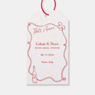 Étiquettes-cadeau C'est Amore Dîner de Répétition Italien Fantaisist
