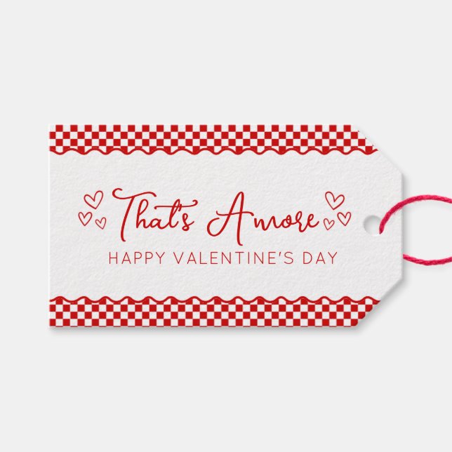 Étiquettes-cadeau C'est Amore ! Italien Saint Valentin (Devant (Horizontal))