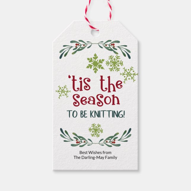 Étiquettes-cadeau C'est la saison pour être Tricot Noël (Devant)