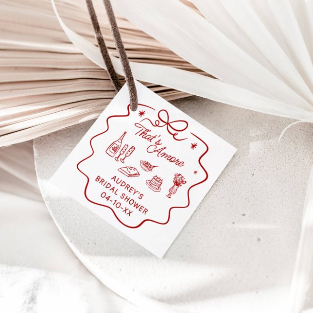 Étiquettes Cadeau C'est l'Amour, Tampon Rouge Personnalisé pour Douc (Créateur téléchargé)