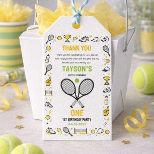 Étiquettes-cadeau C'est l'anniversaire de Game Time Tennis 1ère part