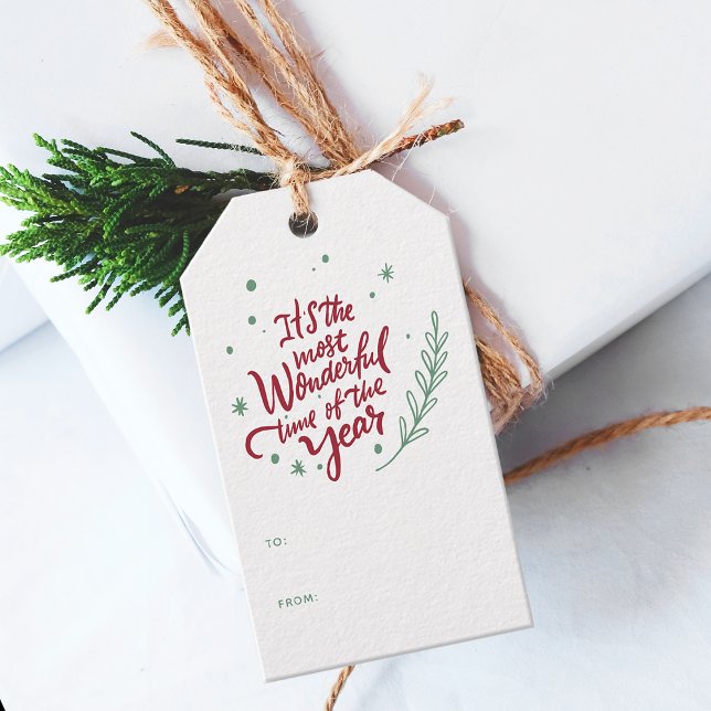 Étiquettes-cadeau C'est le moment le plus merveilleux de l'année Noë (It's The Most Wonderful Time Of The Year Christmas Gift Tags)