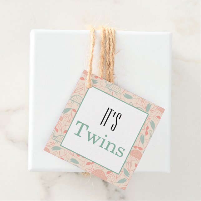 Étiquettes Cadeau C'est Twins ! Sac baby shower Fête Favoriser (En situation)