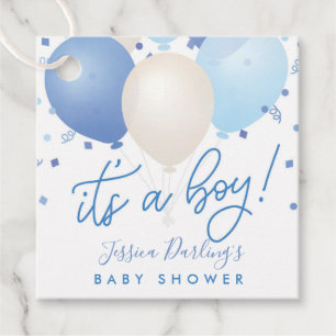Étiquettes Cadeau C'est un baby shower de ballons bleu garçon