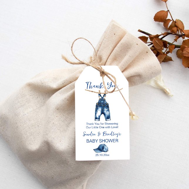 Étiquettes-cadeau C'est un baby shower de jeans bleu garçon (Baby shower favor gift tags baby blue jeans it's a boy baby shower favor gift tags oh boy gift tags)