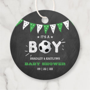 Étiquettes Cadeau C'est un garçon ! Baby shower Co-ed À Thème Footba