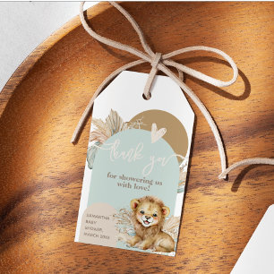 Étiquettes-cadeau C'est un garçon Safari Thème Lion Baby shower