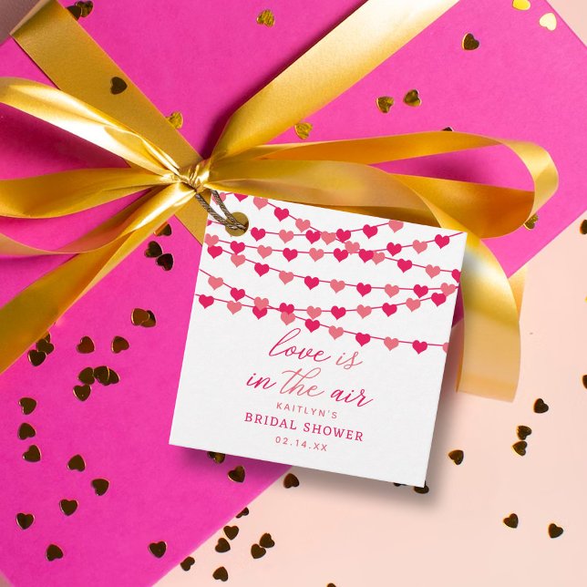 Étiquettes Cadeau Chaîne pendante Fête des mariées de coeur d'amour (Créateur téléchargé)
