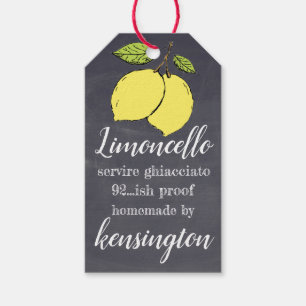 Étiquettes-cadeau Chalet en carton Limoncello fait maison Look Bottl