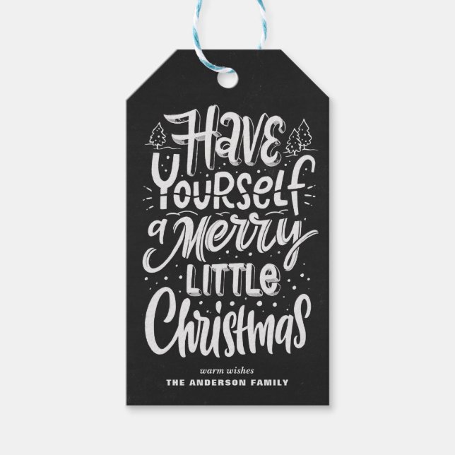 Étiquettes-cadeau Chalkboard Ayez-vous un joyeux petit Noël (Devant)