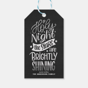 Étiquettes-cadeau Chalkboard Oh Holy Night Letting Christmas Carol