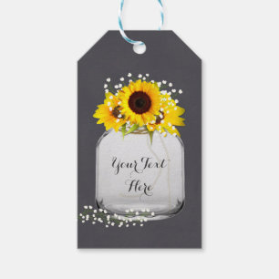 Étiquettes-cadeau Chalkboard Sunflower Mason Jar Tags cadeaux person