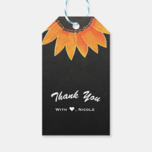 Étiquettes-cadeau Chalkboard Sunflower Rustic Country Fête des marié