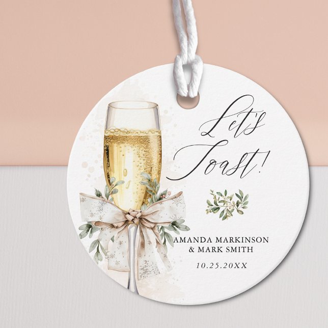 Étiquettes Cadeau Champagne Trinquons Hiver Neutre (Créateur téléchargé)