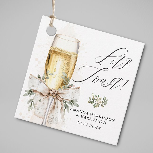 Étiquettes Cadeau Champagne Trinquons Hiver Neutre (Créateur téléchargé)