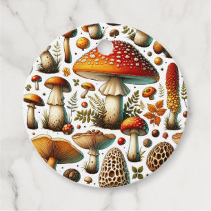 Étiquettes Cadeau Champignons Sauvages Fantaisistes