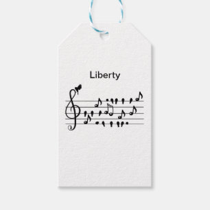 Étiquettes-cadeau Chanson personnalisée Oiseau symbole musical clef