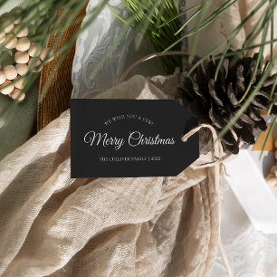 Étiquettes-cadeau Charbon Très Joyeux Noël Nom de famille