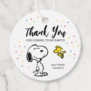 Étiquettes Cadeau Charlie Brown et Gang Confetti