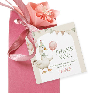 Étiquettes Cadeau Charmant Une Oie Ridicule 1er Anniversaire Merci