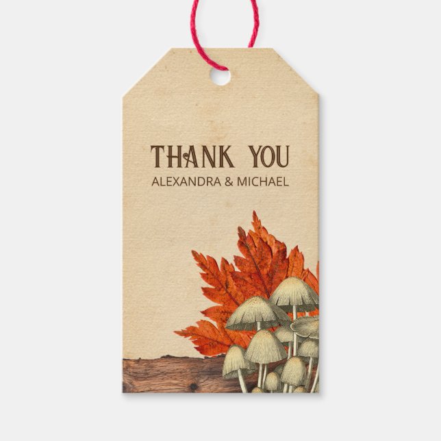Étiquettes-cadeau Charme Rustique Bois Nature Inspiré Merci (Devant)