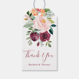 Étiquettes-cadeau Charme rustique Merci Floral
