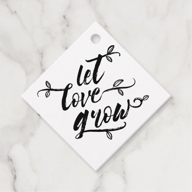 Étiquettes Cadeau Charming Brush Script laisser l'amour grandir (Devant)