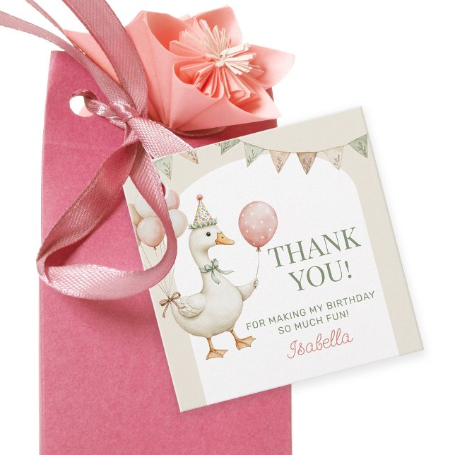Étiquettes Cadeau Charming One Silly Goose 1er Anniversaire Merci (Créateur téléchargé)