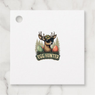 Étiquettes Cadeau Chasseur d'oeufs Cerf Buck Joyeuse Pâques Jour Oeu