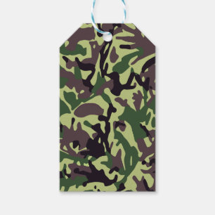 Étiquettes-cadeau Chasseurs Motif Camo Vert