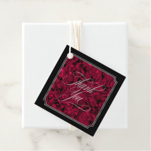 Étiquettes Cadeau Châssis gothique Paisley Burgundy ID866