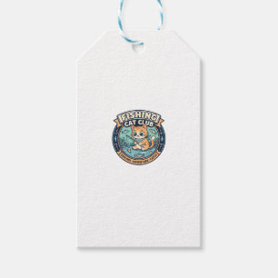Étiquettes-cadeau Chat de pêche Conception de T-Shirt de Chat Mignon