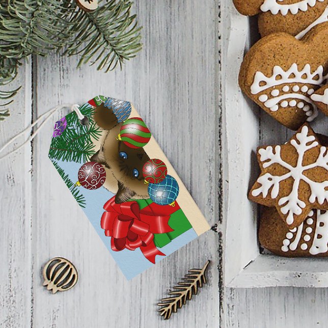 Étiquettes-cadeau Chat d'ornement de Noël (Créateur téléchargé)