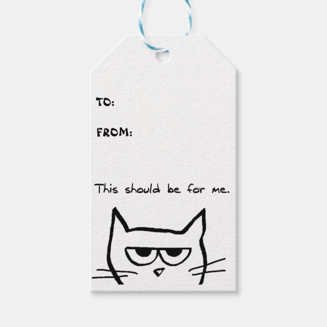 Étiquettes Cadeau Chat en colère (Devant)