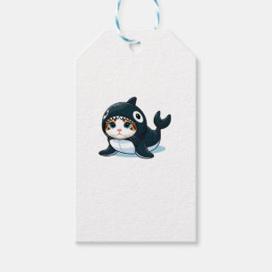Étiquettes-cadeau Chat en costume Orca