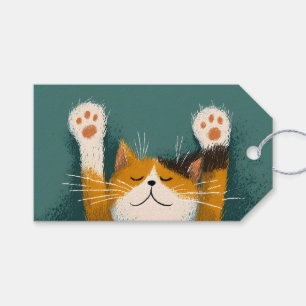 Étiquettes-cadeau Chat mignon drôle qui fait la sieste