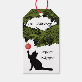 Étiquettes-cadeau Chat mignon en Mischief Noël Custom