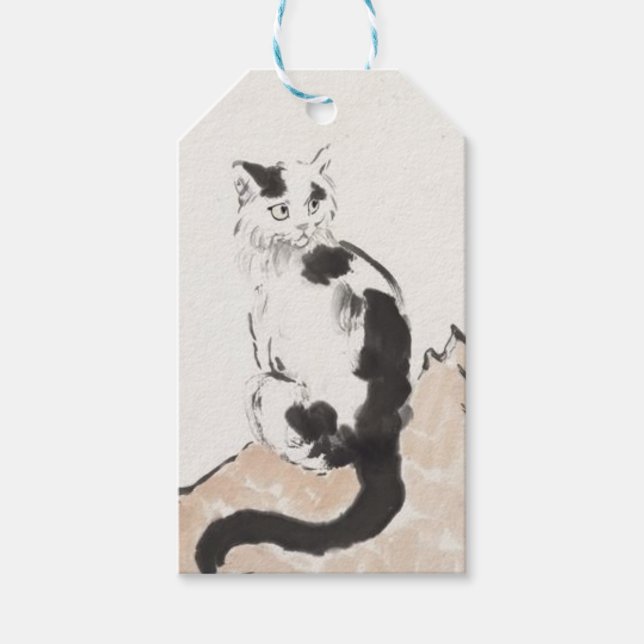 Étiquettes-cadeau Chat (par Xu Beihong) (Devant)