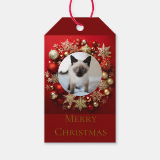 Étiquettes-cadeau chat siamois Noël