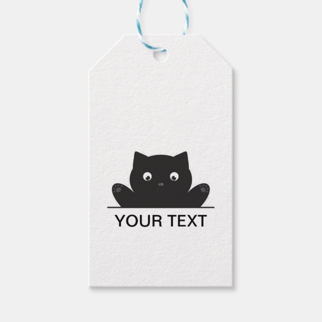 ÉTIQUETTES-CADEAU CHAT SURPRIS (Devant)
